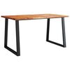 vidaXL Dining Table Natural wood and black