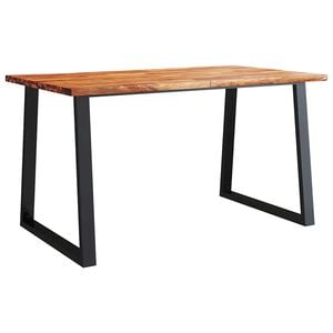 vidaXL Dining Table Natural wood and black