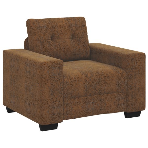 vidaXL Sofa Chair with Cushion Brown Faux leather and Wood