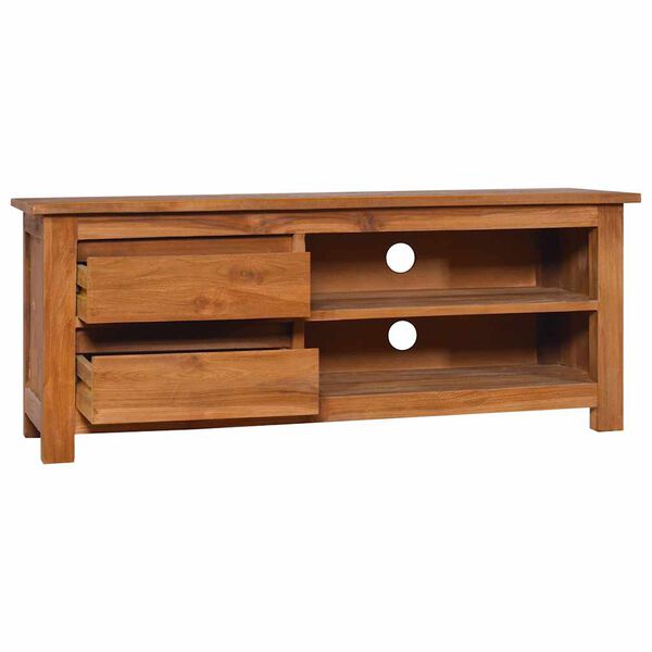 vidaXL TV Cabinet Natural Teak Solid Teak Wood Medium