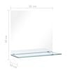 vidaXL Wall Mirror Transparent Tempered Glass 11.8 x 11.8 in