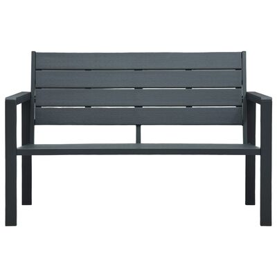 vidaXL Patio Bench 47.2" HDPE Gray Wood Look