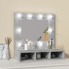 vidaXL Mirror Cabinet Concrete Gray Engineered Wood 23.6 x 12.4 x 24.4 in