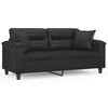vidaXL 2-seater Sofa Black Faux leather 55.1 in seat width Durable