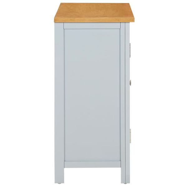 vidaXL Side Cabinet Light grey, Oak Solid oak wood, Solid pine wood, MDF