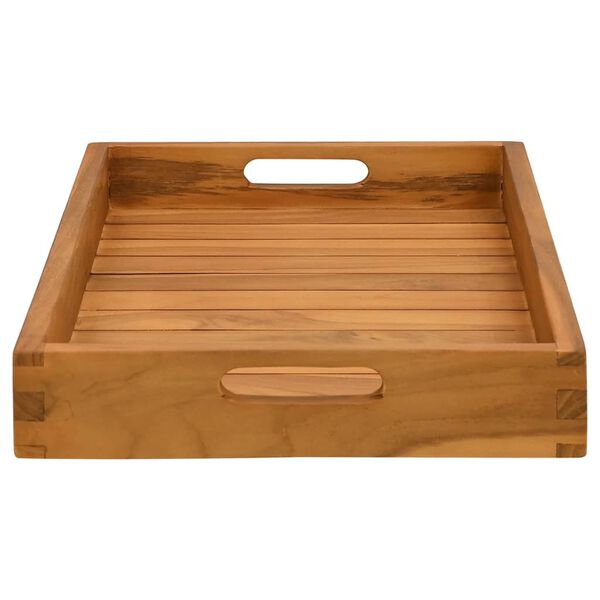 vidaXL Serving Tray 23.6"x13.8" Solid Wood Teak