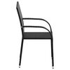 vidaXL Dining Chair Set of 2 Black PE rattan and powder-coated steel