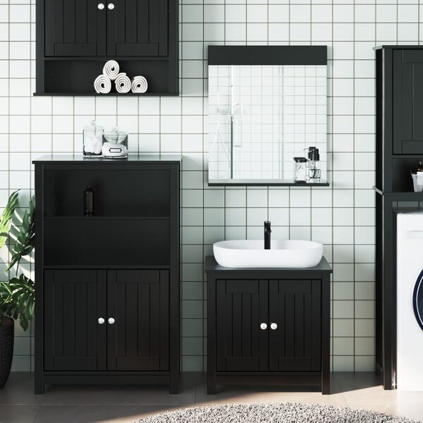 vidaXL Bathroom Furniture Set Black
