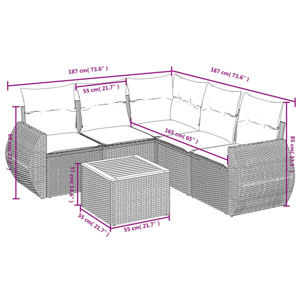 vidaXL Garden Sofa Set Beige