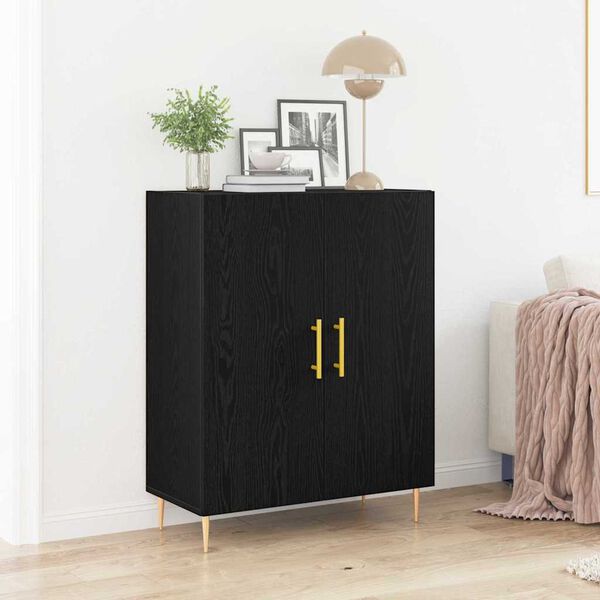 vidaXL Sideboard Black Oak 27.36 x 13.39 x 35.43 in Engineered Wood