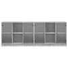 vidaXL Bookcase Concrete grey Engineered wood, glass Large Bookcase
