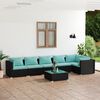 vidaXL Garden Lounge Set Black, Water blue