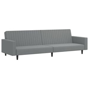 vidaXL Sofa Bed Light grey Velvet (100% polyester), wood, plastic Large