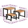 vidaXL Side Table Set of 3 Wood and black