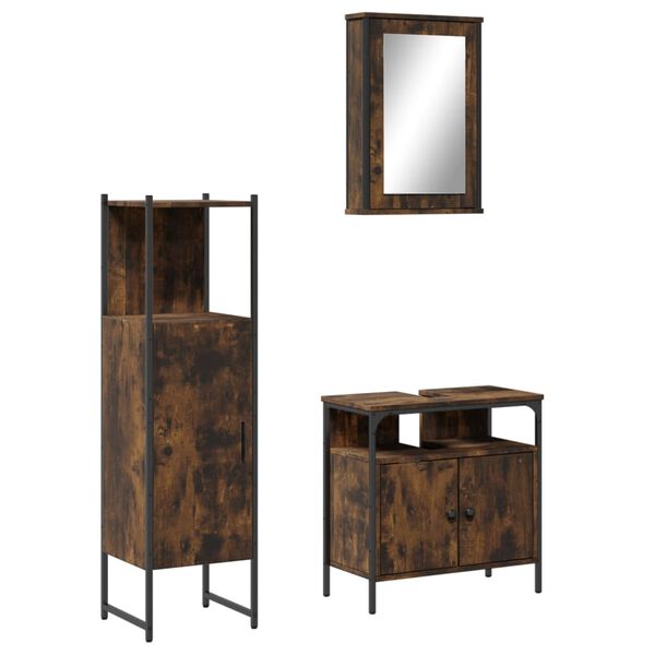 vidaXL Bathroom Furniture Set Smoked oak