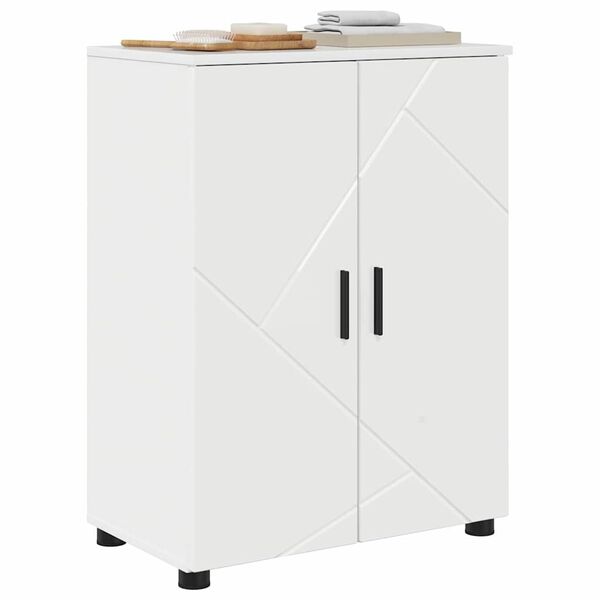 vidaXL Bathroom Cabinet High Gloss White 23.62 x 13.78 x 31.50 in
