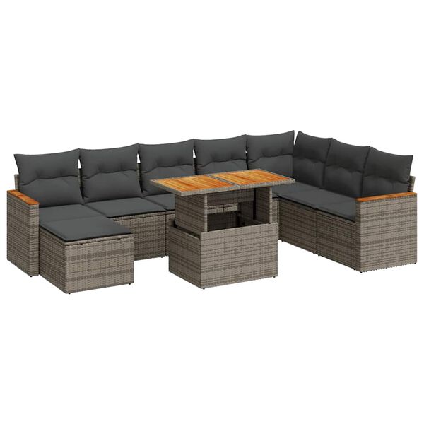 vidaXL Garden Sofa Set Grey