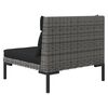 vidaXL Garden Sofa Dark Grey, Black