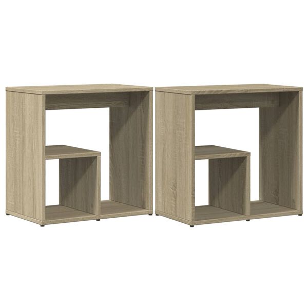 vidaXL Side Table Set of 2 Sonoma Oak Engineered Wood Small Side Table