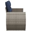 vidaXL Patio Sofa with Cushions 2-Seater Gray Poly Rattan