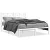 vidaXL Bed Frame White Steel Full Bed Frame Rectangular Modern