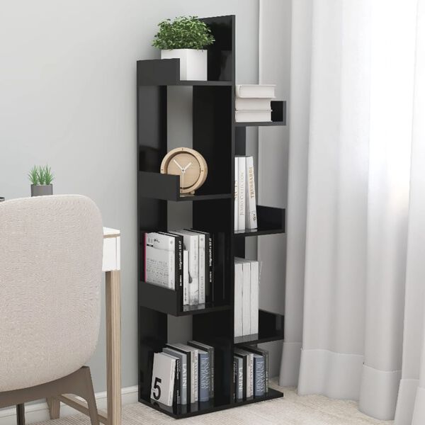 vidaXL Book Cabinet Black Engineered wood Height of 55.1 in Book Cabinet