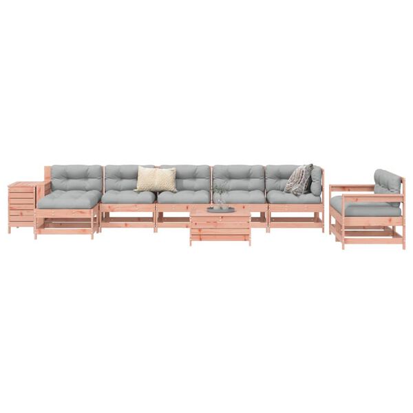 vidaXL Garden Sofa Set Reddish-Brown Solid Douglas Fir Wood Large