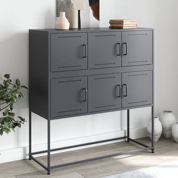 vidaXL Sideboard Anthracite Cold-rolled steel 39.6x15.4x42.1 in