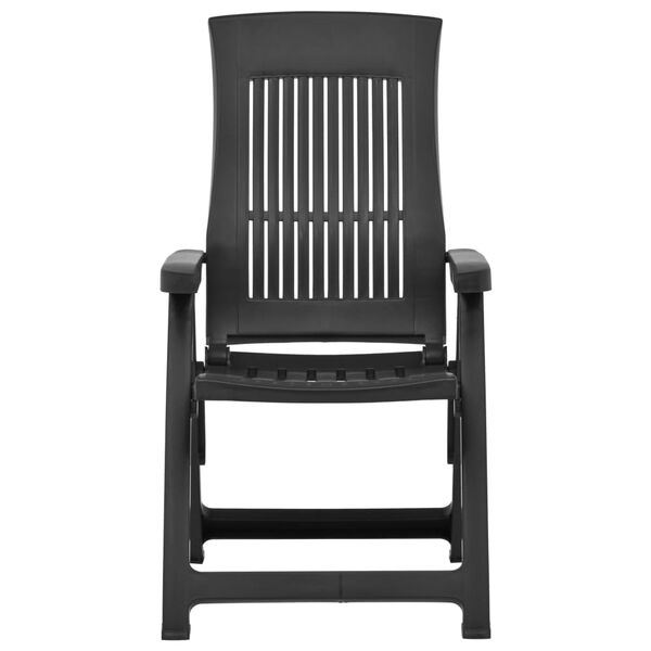 vidaXL Garden Chair Set of 2 Anthracite Plastic Standard Foldable