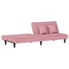 vidaXL Sofa Bed Pink Velvet (100% polyester), plywood Full-Size
