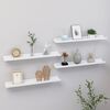 vidaXL Wall Shelf Set of 4 White MDF 23.6x3.5x1.2 in Wall mounting