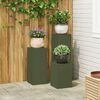 vidaXL Plant Stand 3 pcs Olive green Steel