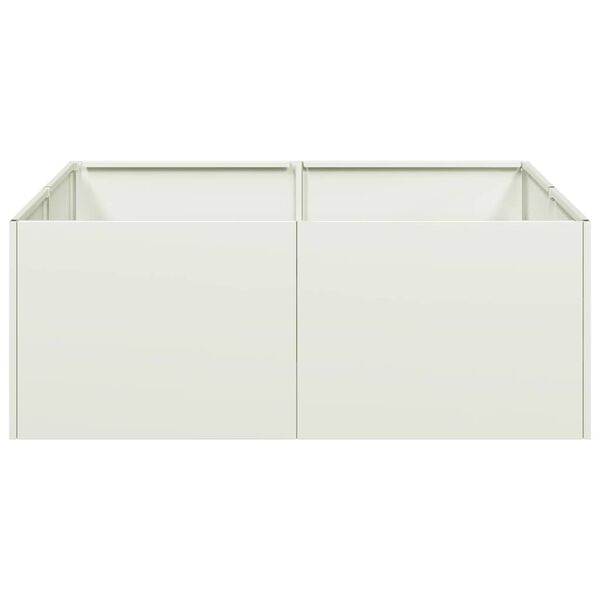 vidaXL Planter White Cold-rolled steel Large Decorative Inlays Planter