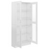 vidaXL Vitrine Cabinet High gloss white Engineered wood, glass Large