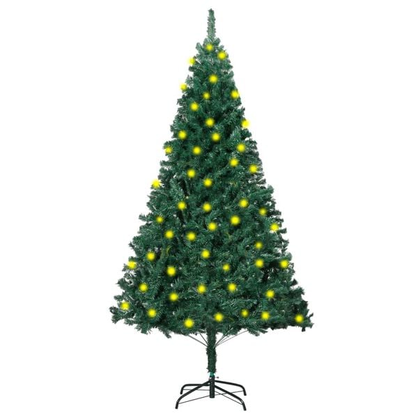 vidaXL Artificial Christmas Tree Green PVC, Steel 59.1 in