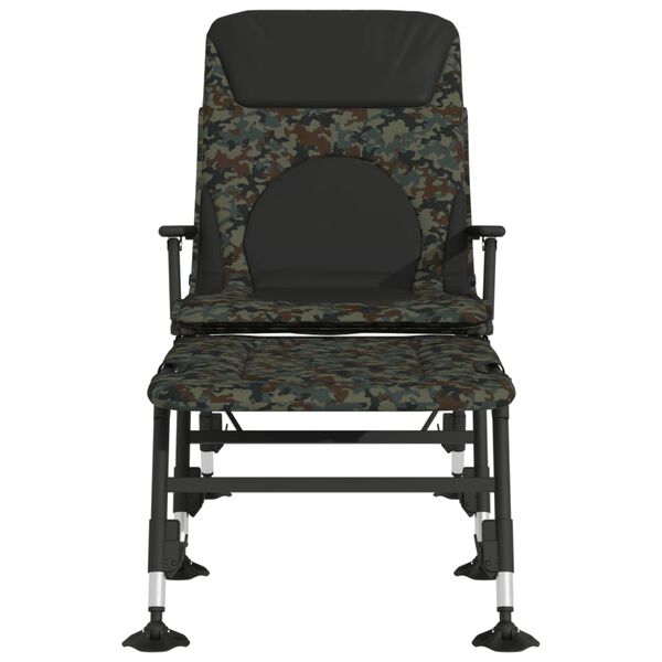 vidaXL Fishing Bedchair Camo and black Steel frame with 600D Oxford fabric