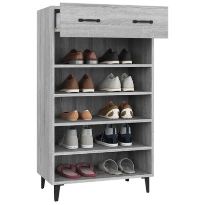 vidaXL Shoe Cabinet Gray Sonoma 23.6"x13.8"x41.3" Engineered Wood