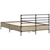 vidaXL Bed Frame Sonoma Oak Engineered wood, Metal, Plywood Small Double