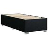 vidaXL Bed Frame Black Polyester Fabric, Plywood, Engineered Wood Twin