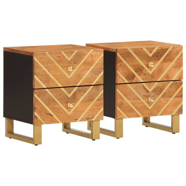 vidaXL Bedside Cabinet Set of 2 Brown and Black