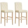 vidaXL Bar Chair Cream Solid rubber wood Standard Footrest Bar Chair