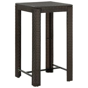 vidaXL Bar Table Brown PE Rattan Counter Height Durable Bar Table