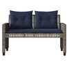 vidaXL 4 Piece Patio Sofa Set with Cushions Gray Poly Rattan Glass