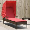 vidaXL Patio Sun Lounger Brown Poly Rattan and powder-coated steel