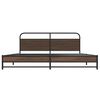 vidaXL Bed Frame Brown Oak Steel, Engineered Wood Full Bed Frame