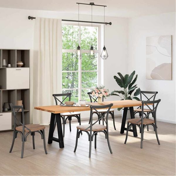 vidaXL Coffee Table Leg Black Powder-Coated Steel 23.6 x Levelers