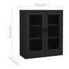 vidaXL Office Cabinet Anthracite Steel, Tempered Glass Medium