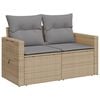 vidaXL Garden Sofa Beige PE rattan, powder-coated steel, polyester fabric