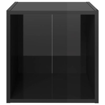 vidaXL TV Cabinets 4 pcs High Gloss Black 14.6"x13.8"x14.6" Engineered Wood