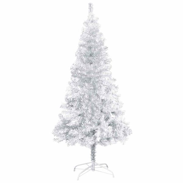 vidaXL Artificial Pre-lit Christmas Tree with Ball Set Silver 47.2" PET